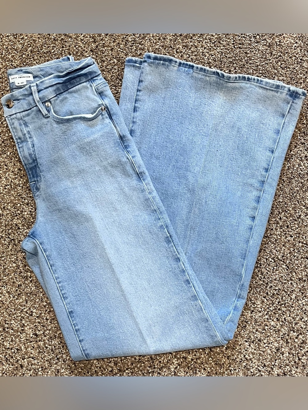 Good American Good Waist Palazzo Jeans High Rise Wide Leg Women's Size 4 / 27
